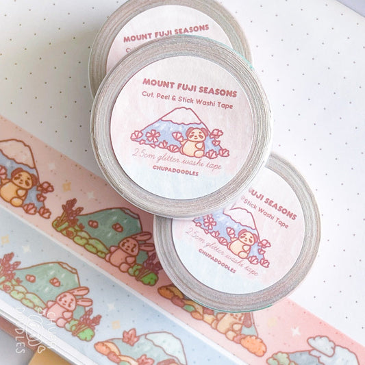Mount Fuji Glitter Specialty Washi Tape (With Release Backing)