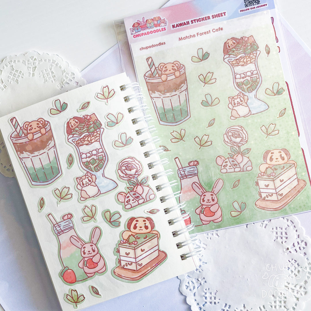 Matcha Forest Cafe Holo Sticker Sheet