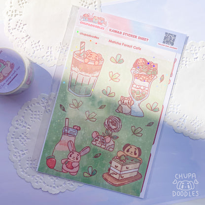 Matcha Forest Cafe Holo Sticker Sheet