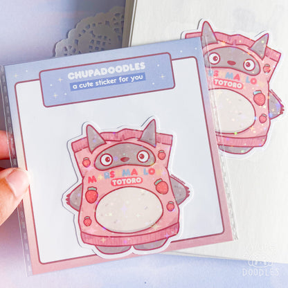 Totoro Marshmallow Holo Die Cut Sticker