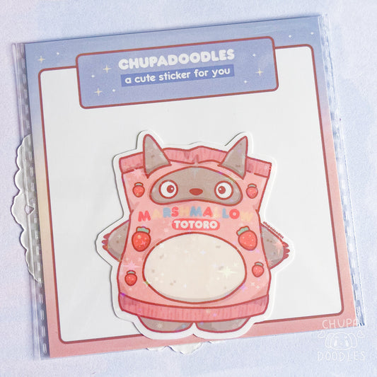 Totoro Marshmallow Holo Die Cut Sticker
