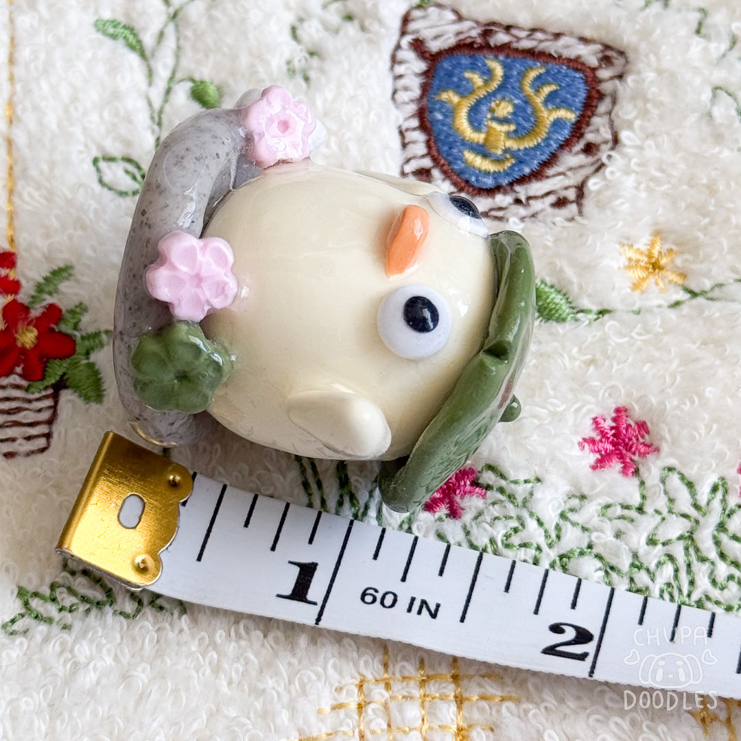 Handmade Duck With Leaf Clay Desk Friend