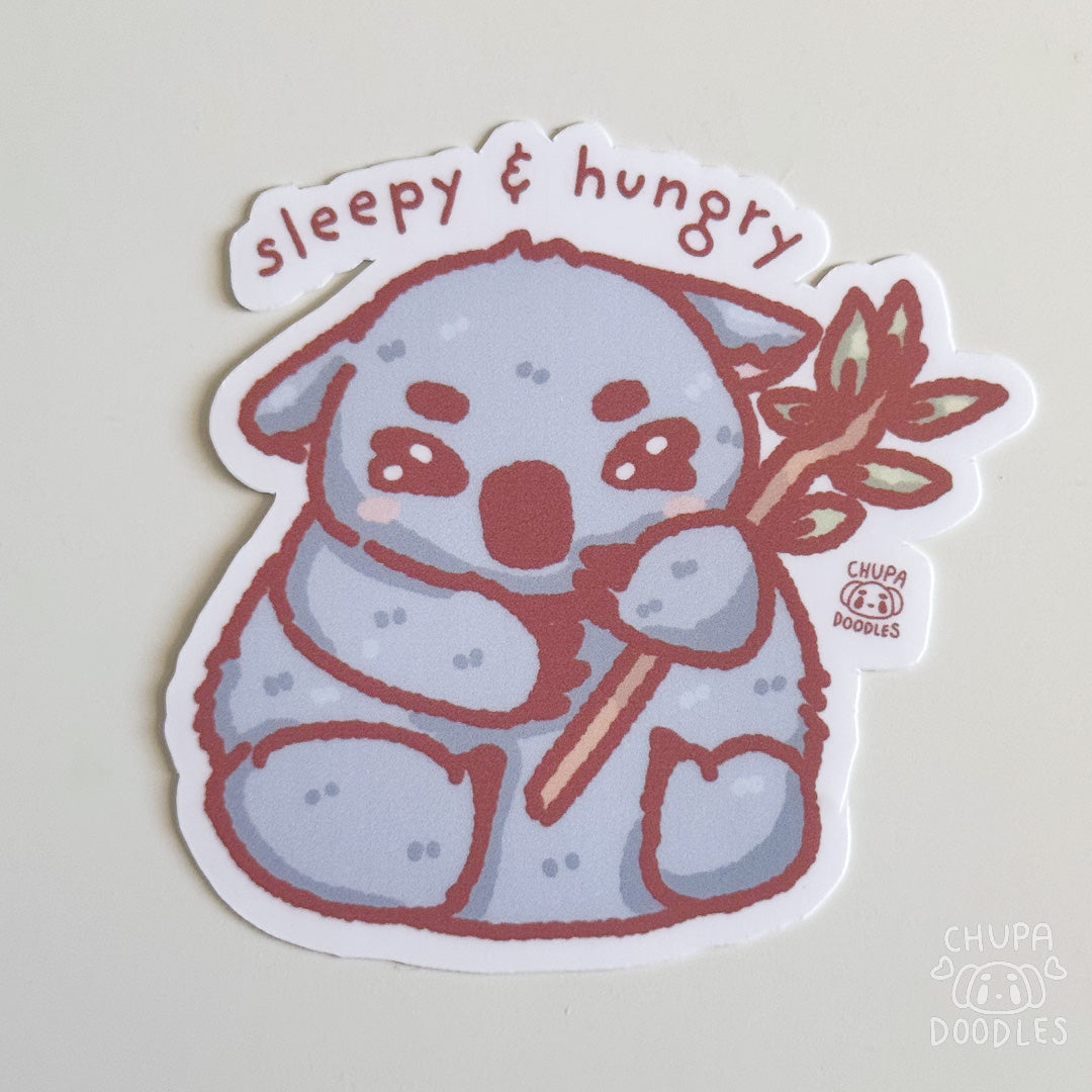 Sleepy Koala Cute Sticker (Matte Finish)