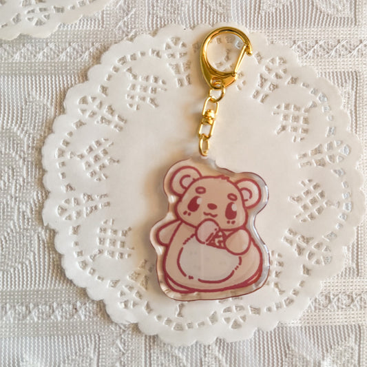 Bear With Ice Cream Epoxy Keychain | Cute Bag Charm
