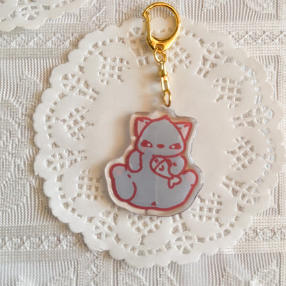 Black Cat Epoxy Keychain | Cute Bag Charm