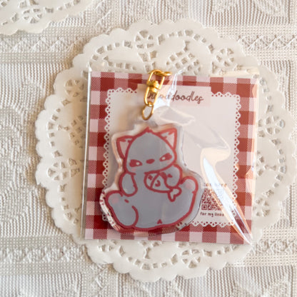Black Cat Epoxy Keychain | Cute Bag Charm