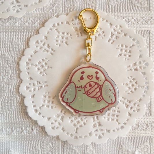 Budgie Epoxy Keychain | Cute Bag Charm