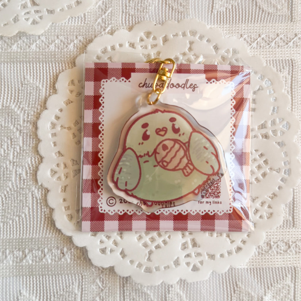 Budgie Epoxy Keychain | Cute Bag Charm