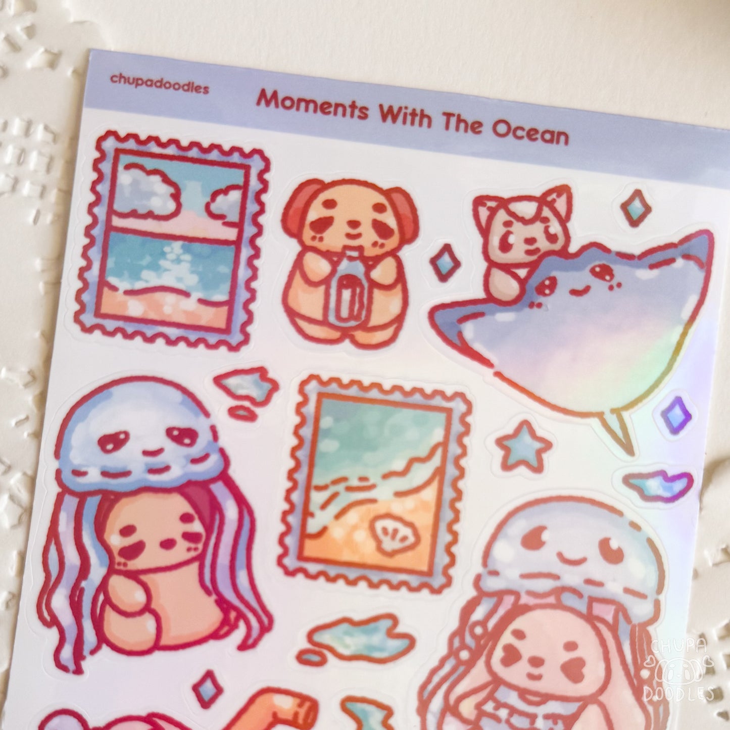Moments In The Ocean Holographic Cute Sticker Sheet
