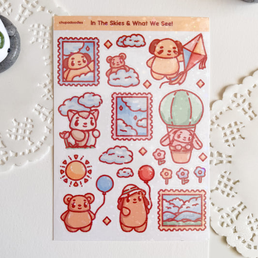 In The Skies Holographic Cute Sticker Sheet