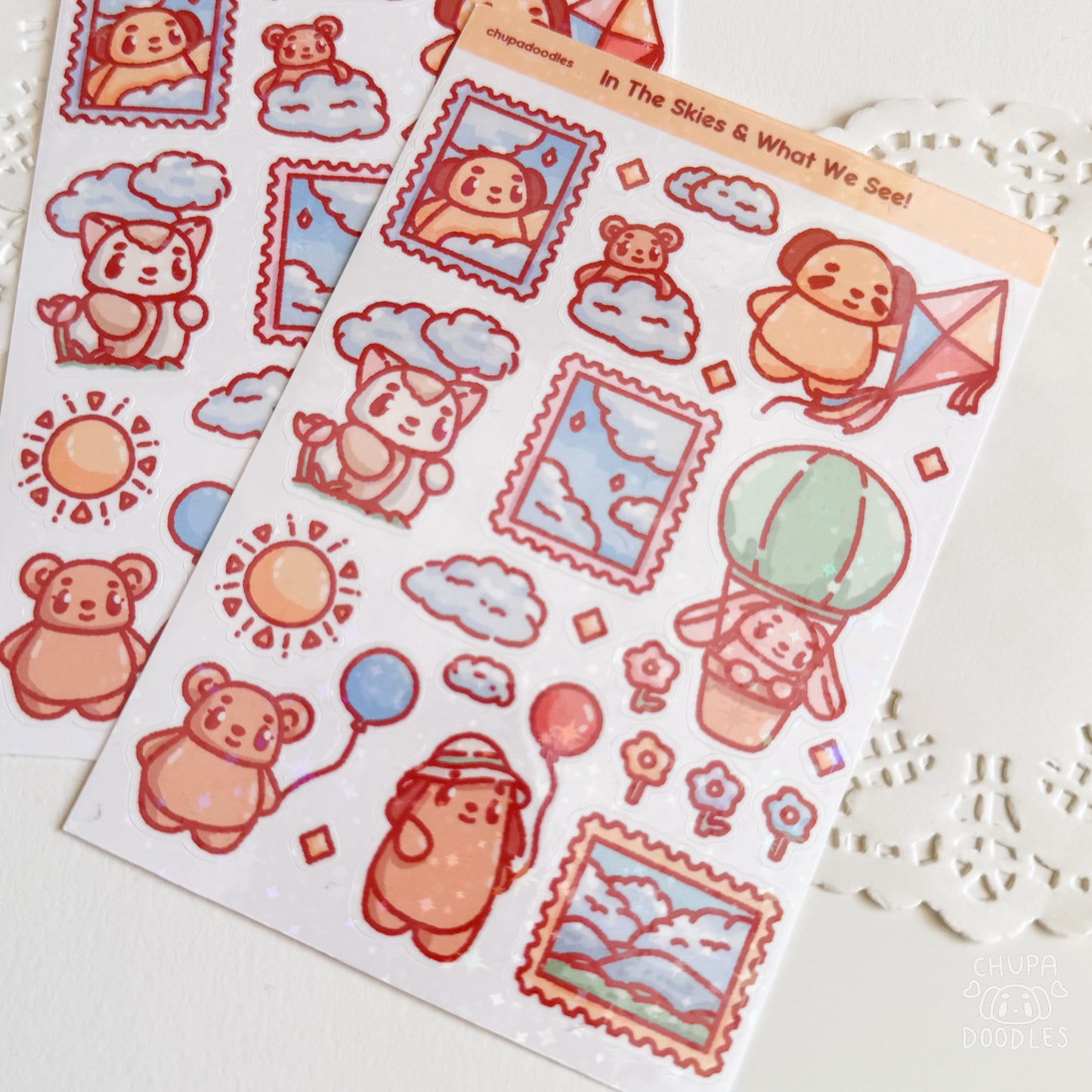 In The Skies Holographic Cute Sticker Sheet