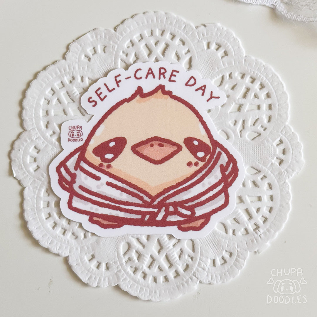 Duck Self-Care Day Die Cut Sticker (Matte Finish)