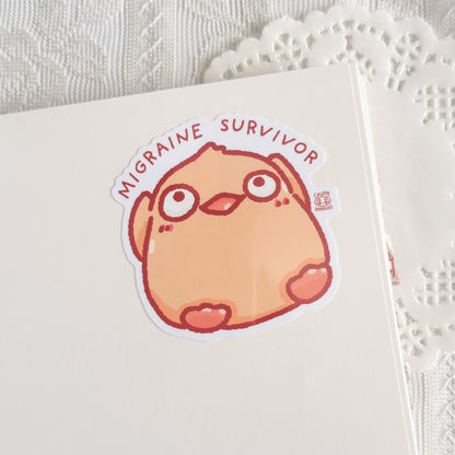 Duck Migraine Survivor Cute Sticker (Gloss Finish)