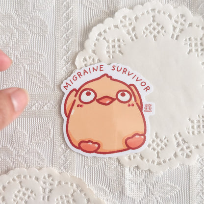 Duck Migraine Survivor Cute Sticker (Gloss Finish)