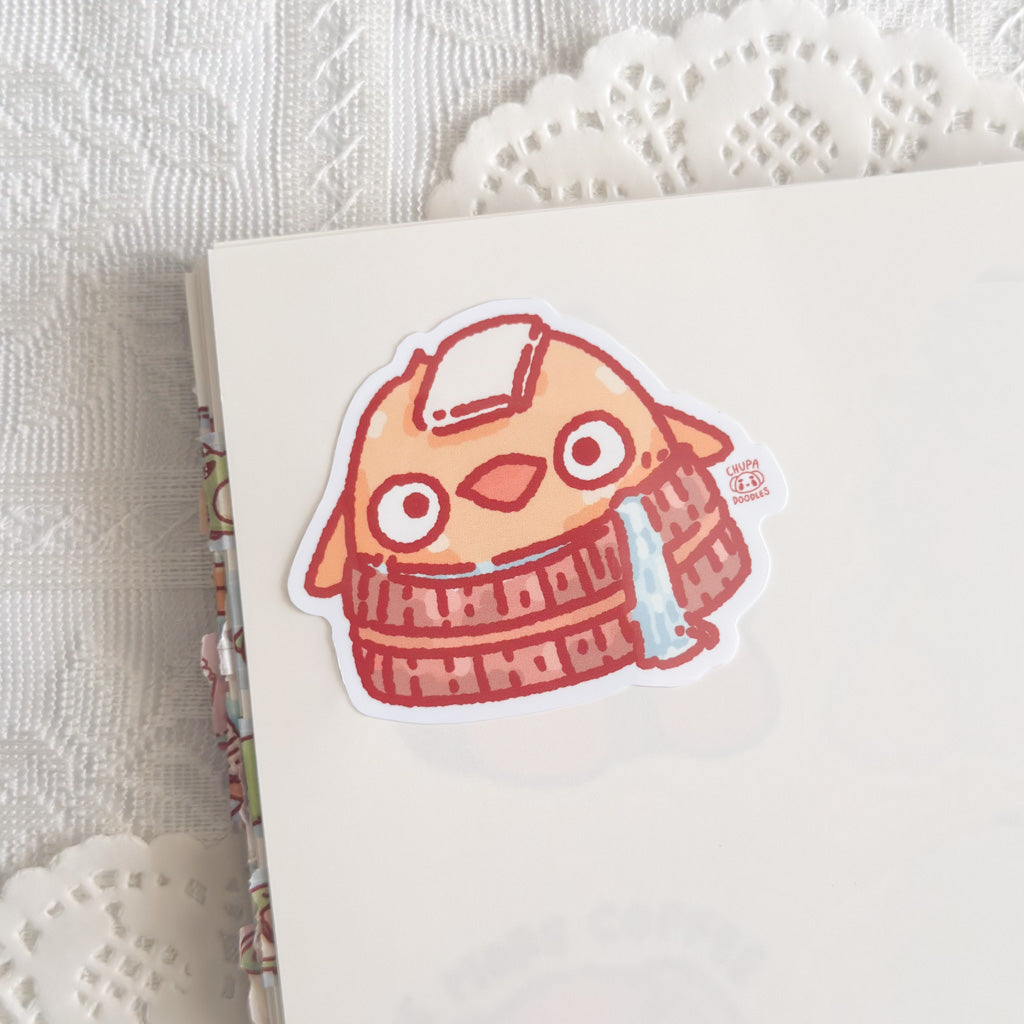 Duck In Onsen Cute Sticker (Gloss Finish)