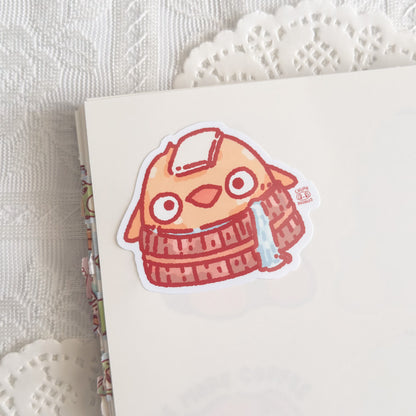 Duck In Onsen Cute Sticker (Gloss Finish)