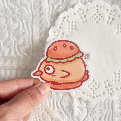 Duck Burger Cute Sticker (Gloss Finish)