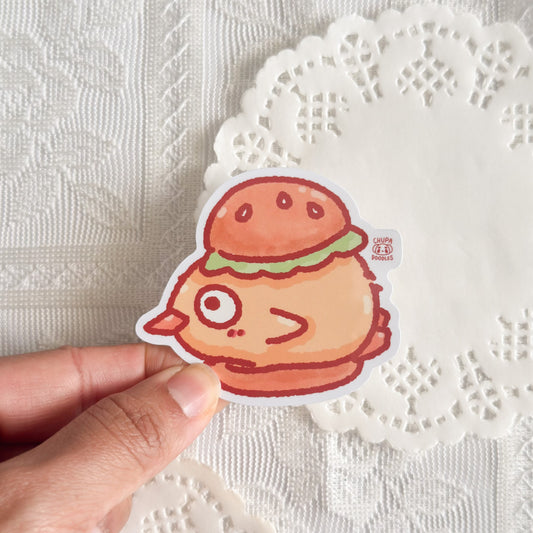 Duck Burger Cute Sticker (Gloss Finish)