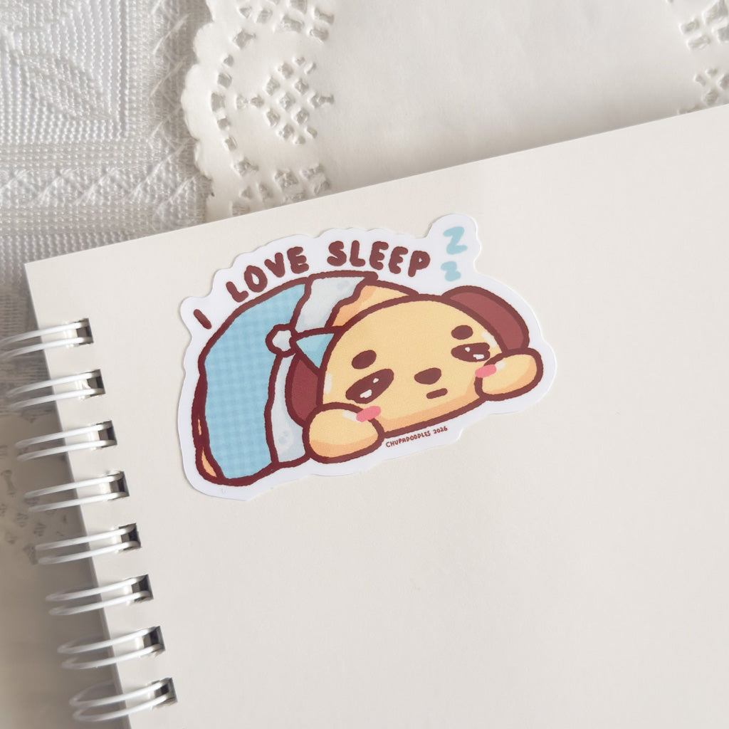 I Love Sleep Chupa Cute Sticker (Gloss Finish)