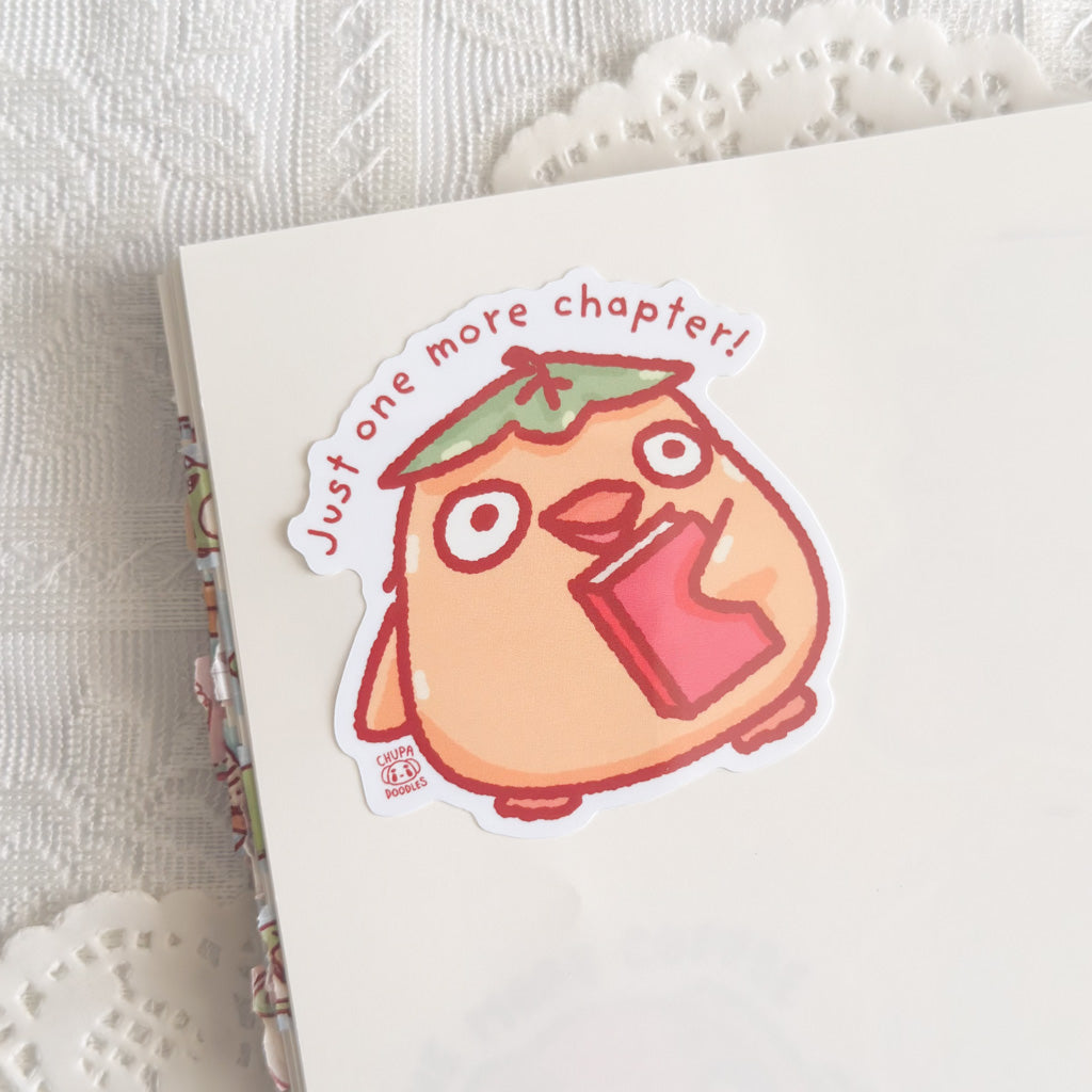 Duck Just One More Chapter Cute Sticker (Gloss Finish)