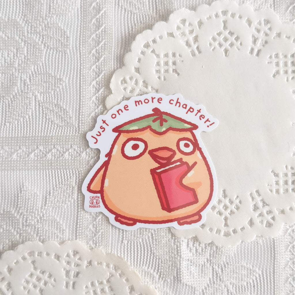 Duck Just One More Chapter Cute Sticker (Gloss Finish)