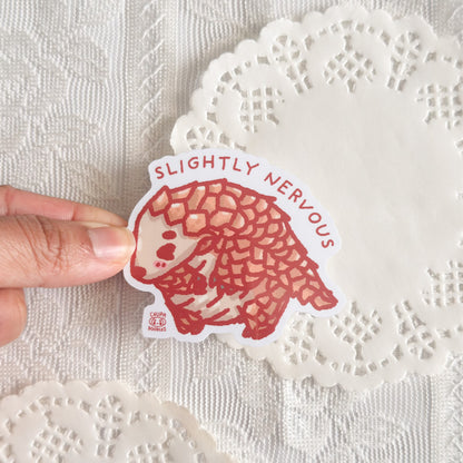 Nervous Pangolin Cute Sticker (Gloss Finish)
