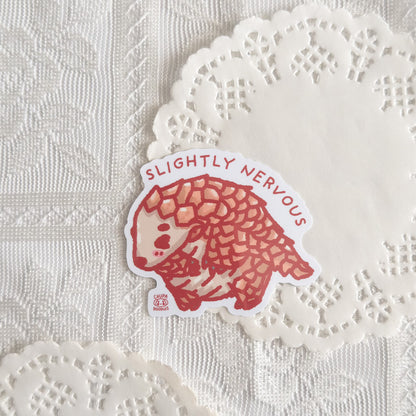 Nervous Pangolin Cute Sticker (Gloss Finish)