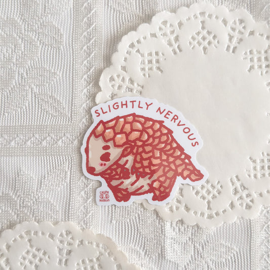 Nervous Pangolin Cute Sticker (Gloss Finish)