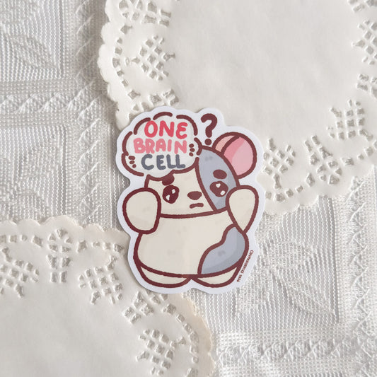 One Brain Cell Hamnyah Cute Sticker (Gloss Finish)