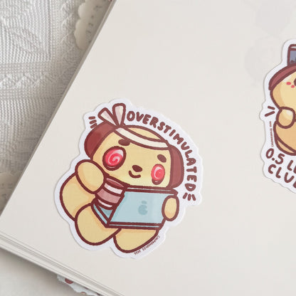Overstimulated Chupa Cute Sticker (Gloss Finish)