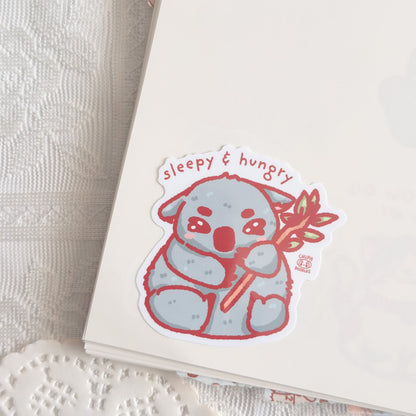 Sleepy Koala Cute Sticker (Gloss Finish)