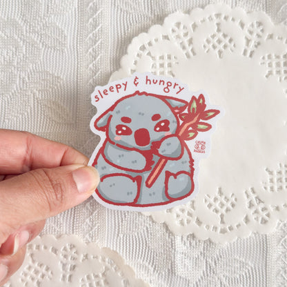Sleepy Koala Cute Sticker (Gloss Finish)