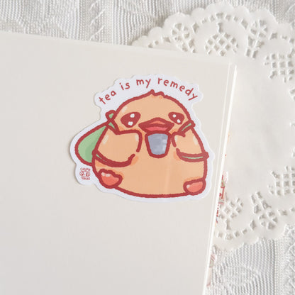 Duck Tea Is My Remedy Cute Sticker (Gloss Finish)
