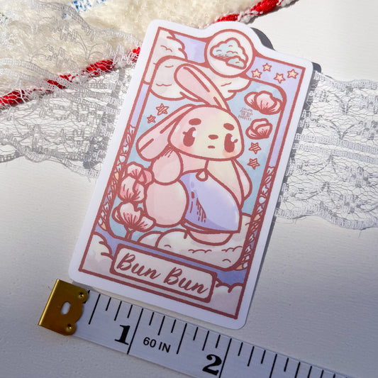 Art Nouveau Bun Bun Clouds Die Cut Sticker (Matte Finish)