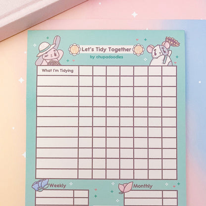 A5 Let’s Tidy Chore List Planner Notepad