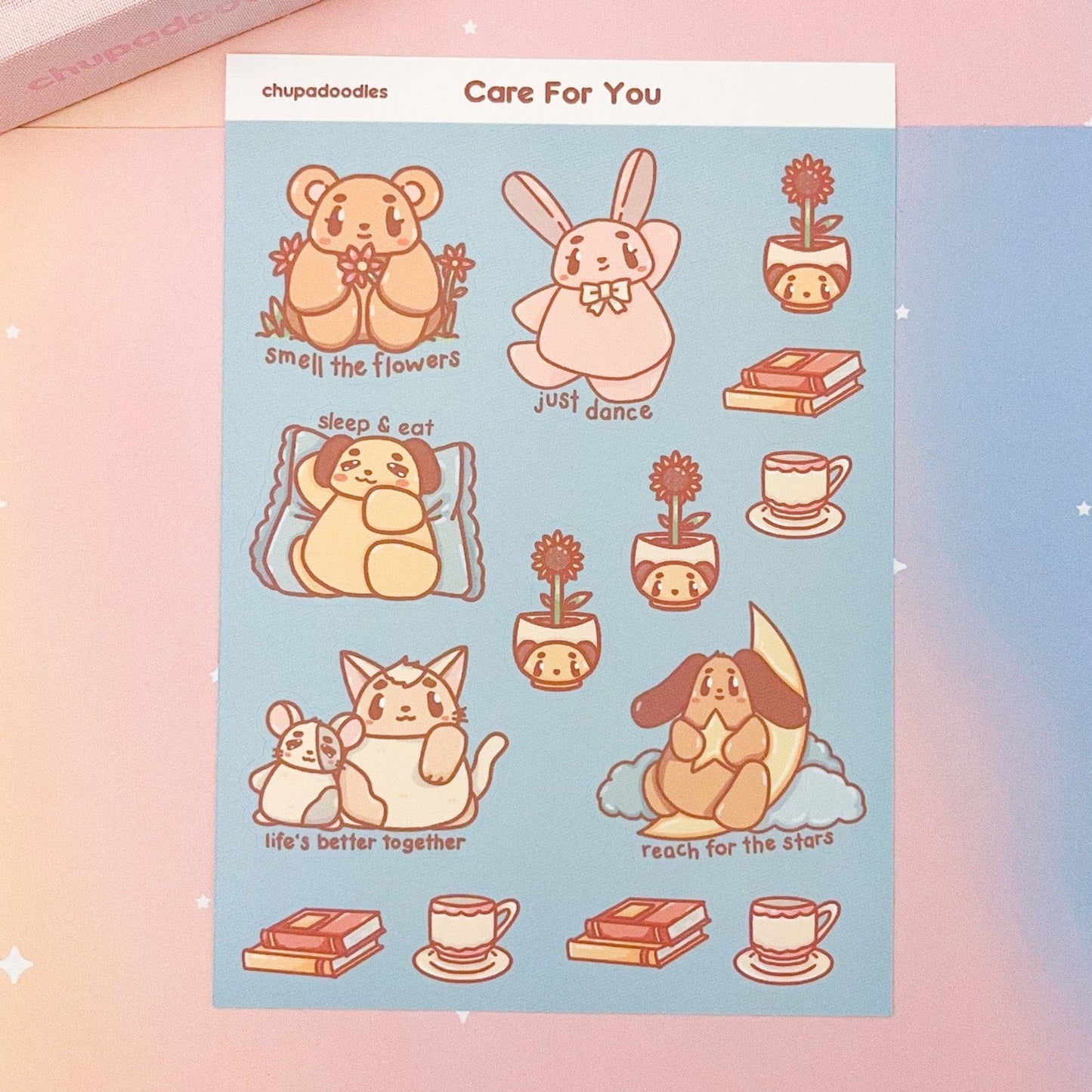 Care For You Cute Sticker Sheet-chupadoodles