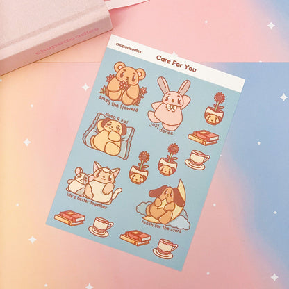 Care For You Cute Sticker Sheet-chupadoodles