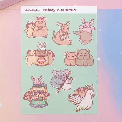 Aussie Animals Cute Sticker Sheet-chupadoodles