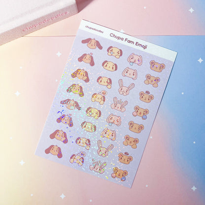 Chupa Fam Emoji Holo Sticker Sheet