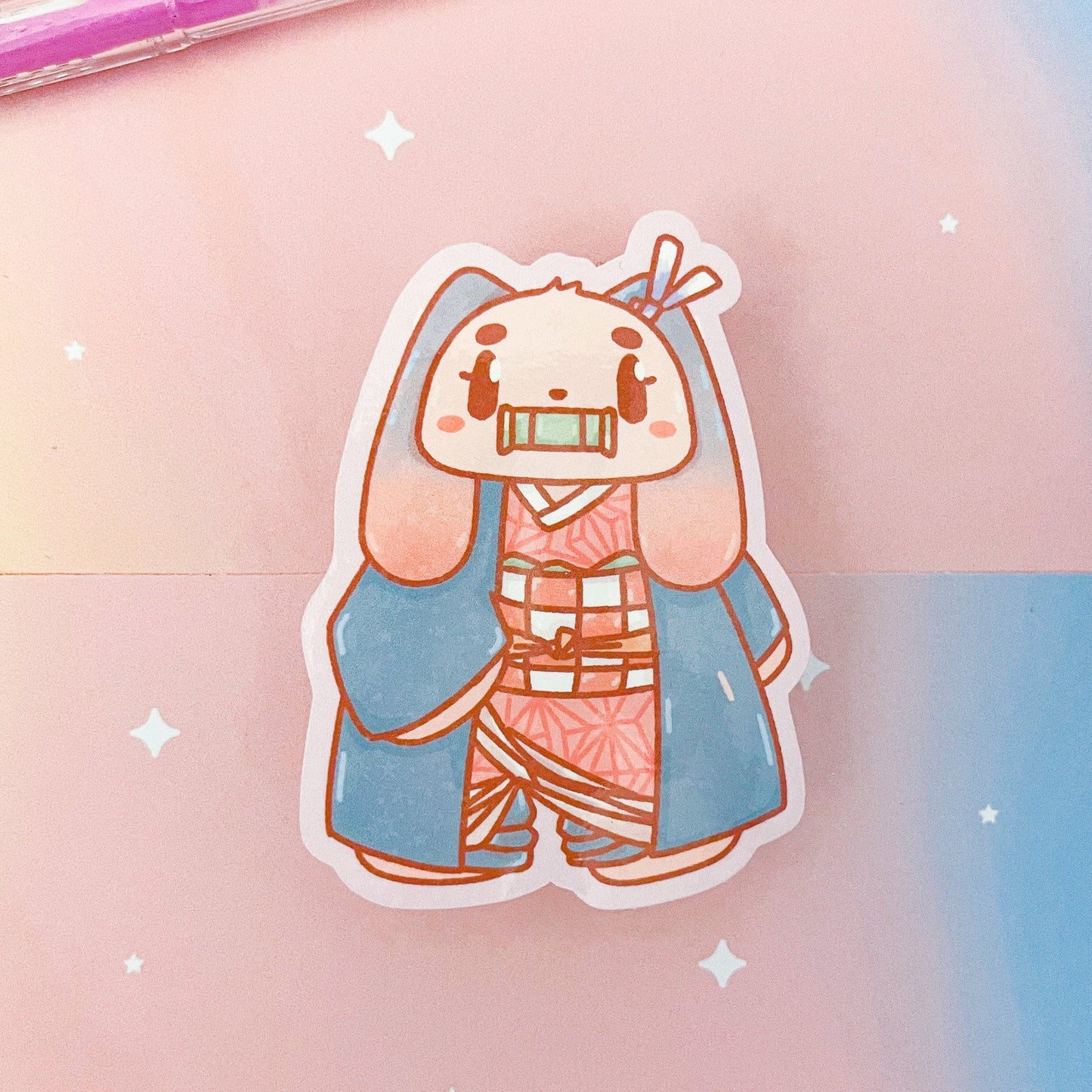 Bun Bun x Nezuko Holo Die Cut Sticker