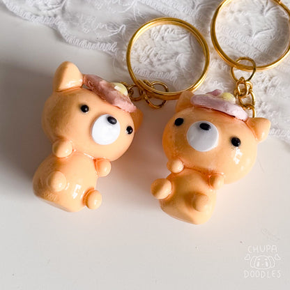 Handmade Orange Cat Clay Keychain