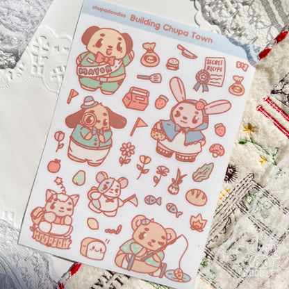 Chupa Town Glitter Sticker Sheet