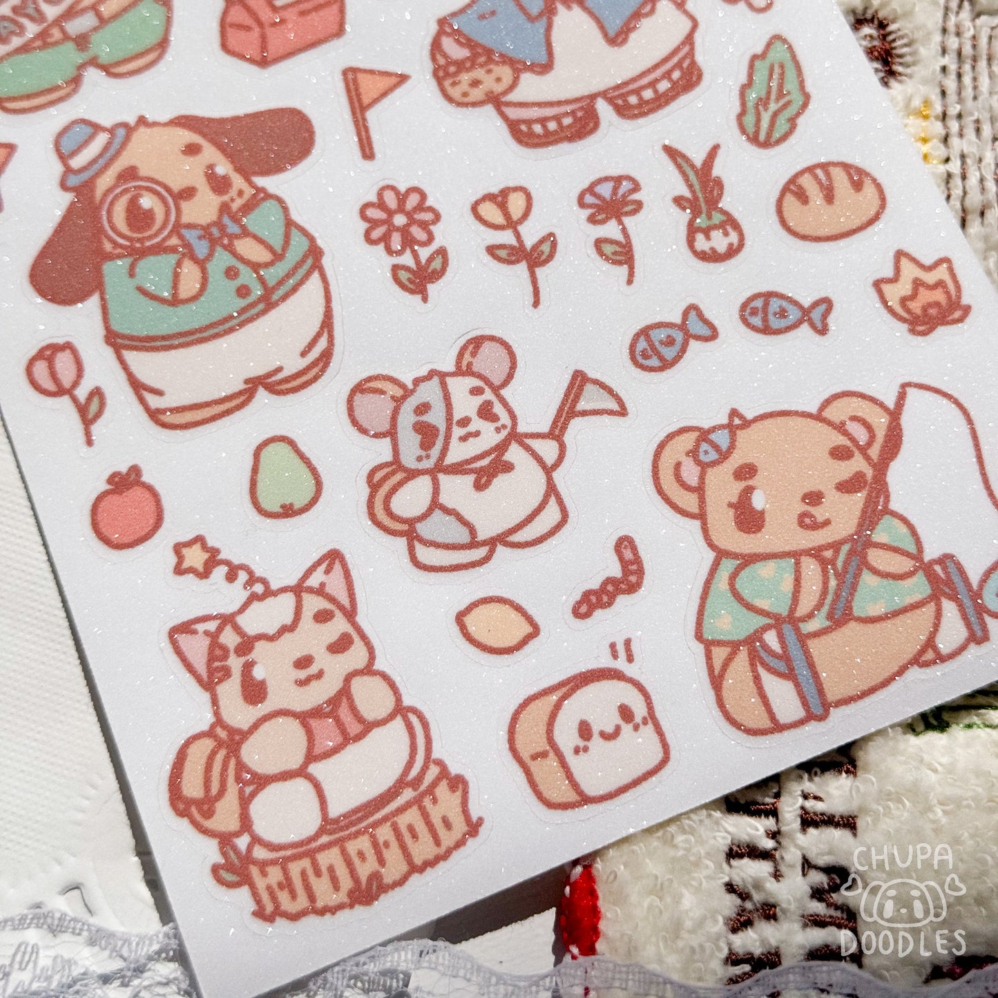 Chupa Town Glitter Sticker Sheet