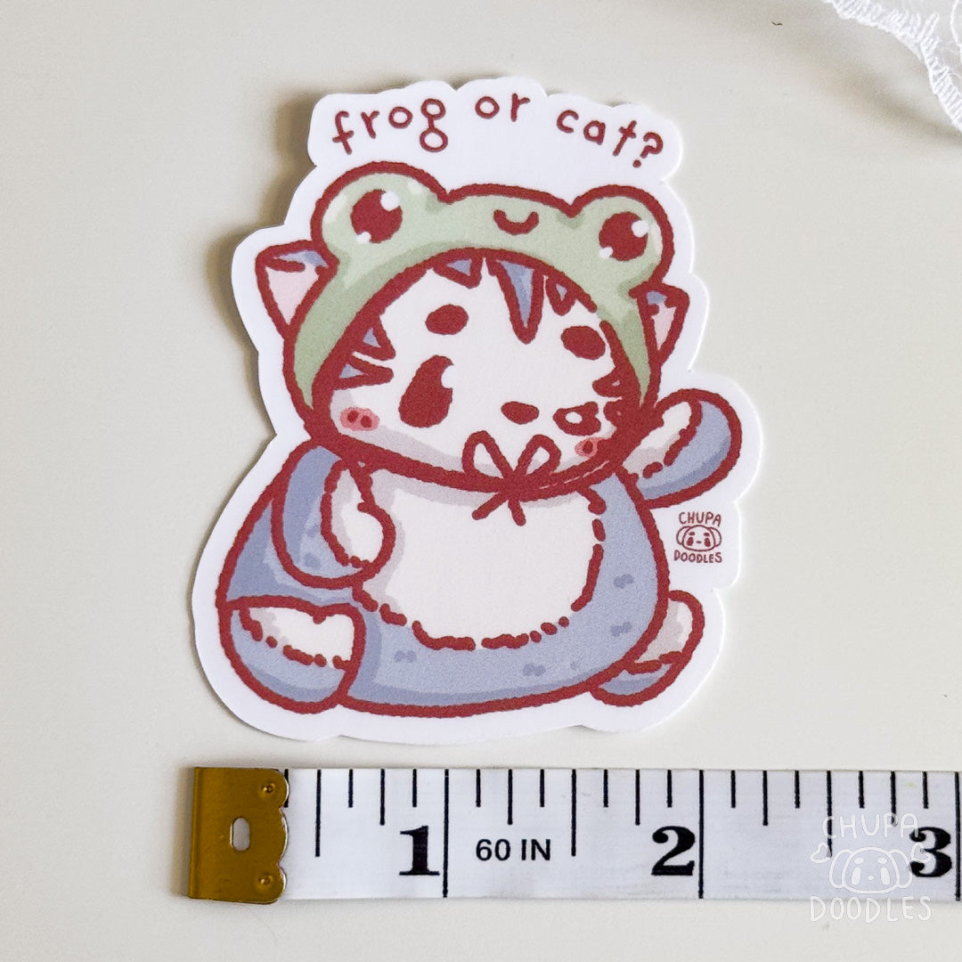 Cat Or Frog Cute Sticker (Matte Finish)-chupadoodles