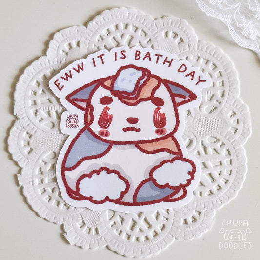 EWW It Is Bath Day Cat Cute Sticker (Matte Finish)-chupadoodles