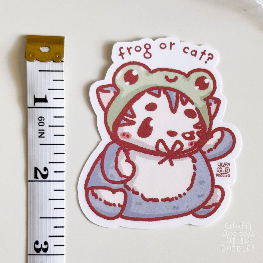 Cat Or Frog Cute Sticker (Matte Finish)-chupadoodles