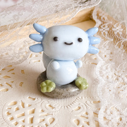 Handmade Blue Axolotl Clay Desk Friend