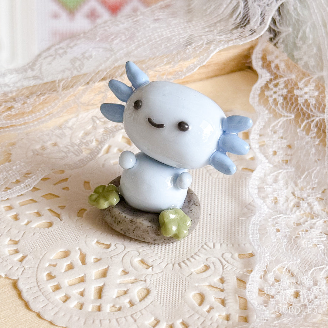 Handmade Blue Axolotl Clay Desk Friend