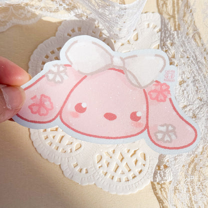 Bun Bun Clay Desk Friend Glitter Die Cut Sticker