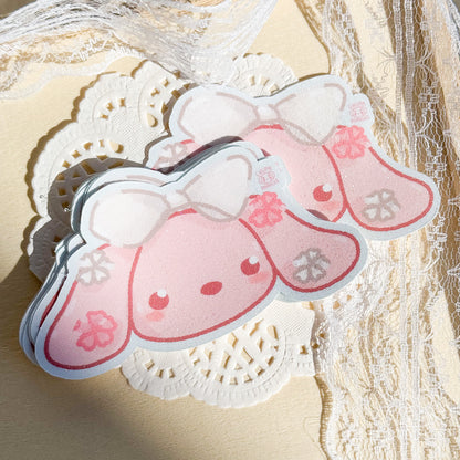 Bun Bun Clay Desk Friend Glitter Die Cut Sticker